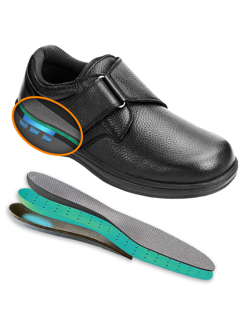 California Medical Supply Company Orthofeet Broadway Black Orthotic Shoe AAA Medical Supply In San Diego
