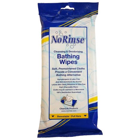 No Rinse Laboratories Bathing Wipes 01000